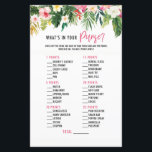 Tropical Bridal Shower Purse Game Cards<br><div class="desc">Tropical Bridal Shower Purse Game Cards</div>