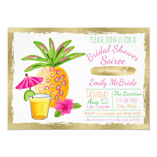 tropical bridal shower soiree invitation zazzle com