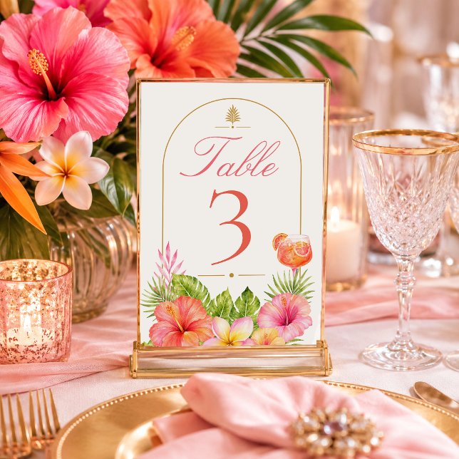 Tropical Bridal Shower Table Number (Creator Uploaded)