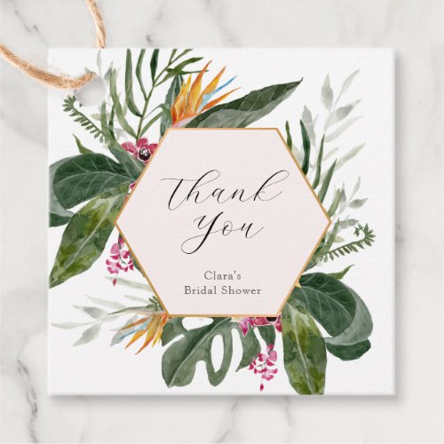 Tropical Bridal Shower Thank you Favor Tags