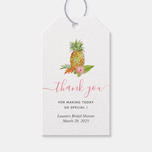 Tropical Bridal Shower Thank you   Gift Tags
