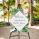 Tropical Bridal Shower Welcome Floral  Foam Board<br><div class="desc">Tropical Green Palm Leaves and Blush Pink Flowers Floral Watercolor Spring or Summer Wedding Bridal Shower Welcome Sign - includes beautiful and elegant script typography with modern tropical botanical flowers and greenery for the special Bridal Shower celebration.</div>