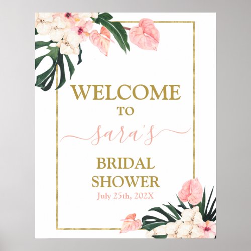 Tropical Bridal Shower Welcome sign