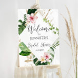 Tropical bridal shower welcome sign<br><div class="desc">Watercolor tropical bridal shower Welcome sign.
Matching items available.</div>