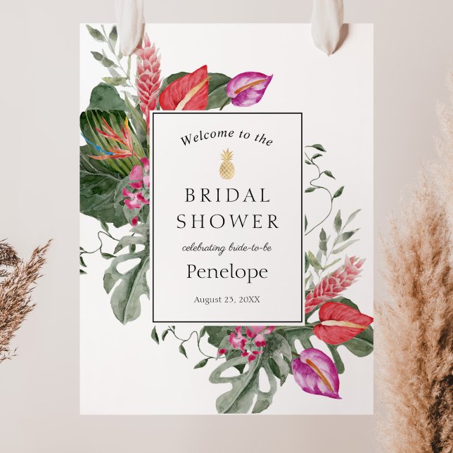 Tropical Bridal Shower Welcome Sign (Creator Uploaded)