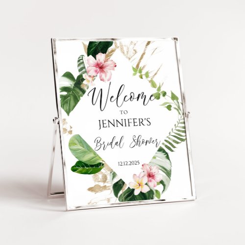 Tropical bridal shower welcome sign