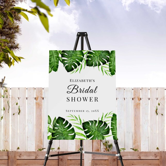 Tropical Bridal Shower Welcome Sign Custom Chic (Creator Uploaded)