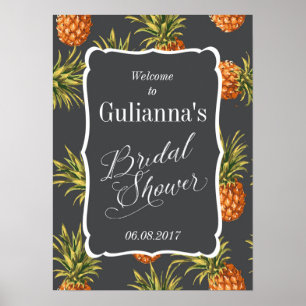 Tropical Bridal Shower Welcome Sign Pineapple