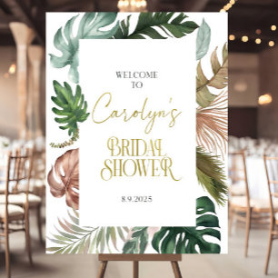Tropical Bridal Shower Welcome Sign, Summer Luau  Foam Board