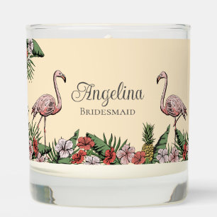 Tropical Bridesmaid Floral Pink Flamingo Scented Candle