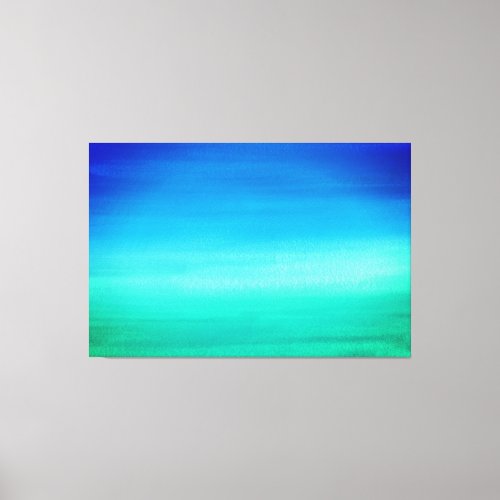 Tropical Bright Watercolor Ocean Blue Green Canvas Print