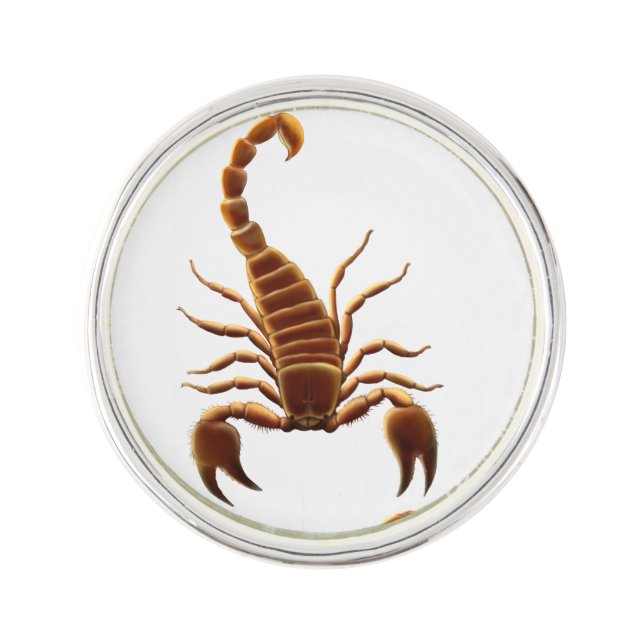 Tropical Brown Scorpion Lapel Pin (Front)