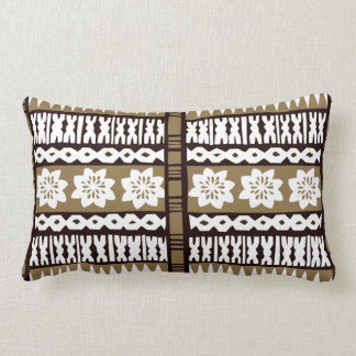 Tropical Brown Tapa Cloth 13"x20" Lumbar Pillow