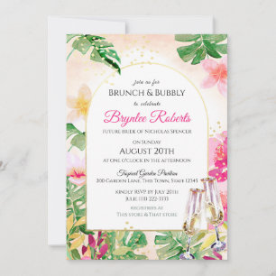 Tropical Brunch and Bubbly Bridal Shower Invitation