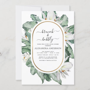 Tropical Brunch & Bubbly Bridal Shower Floral Invi Invitation