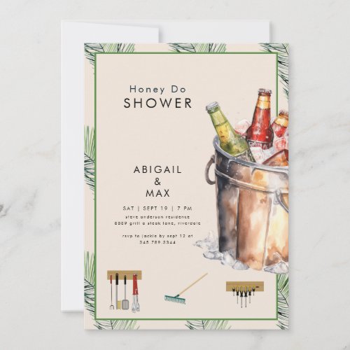 Tropical Bucket of Beer Honey Do Couples Shower  Invitation