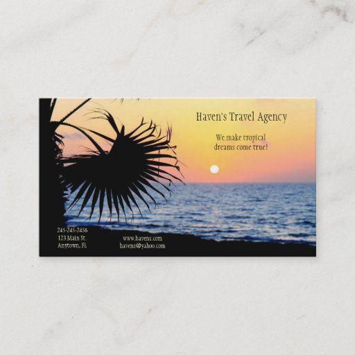 Customizable Tropical Business Card