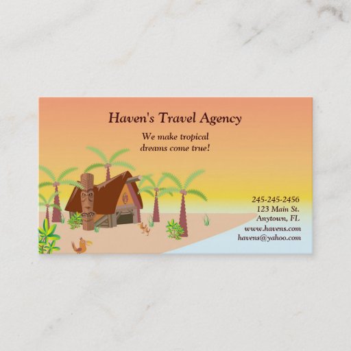Customizable Tropical Business Card
