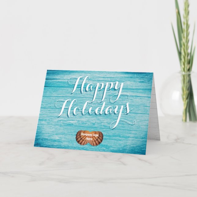Tropical Business Holiday Greeting With Logo (Front)