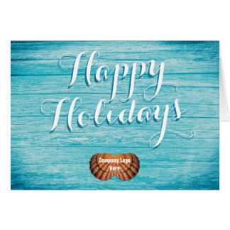 Tropical Business Holiday Greeting With Logo Card