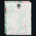 Tropical Business Logo Professional Letterhead<br><div class="desc">A classy tropical leaves business logo design with your business details. Perfect for small and large corporate businesses. Professional and clean design.</div>