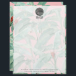 Tropical Business Logo Professional Letterhead<br><div class="desc">A classy tropical leaves business logo design with your business details. Perfect for small and large corporate businesses. Professional and clean design.</div>