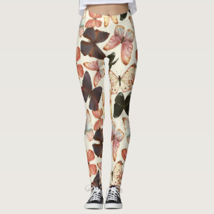 Tropical Butterflies: Watercolor Seamless Pattern. Leggings