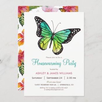 Tropical Butterfly Housewarming Party Invitation by Card_Stop at Zazzle
