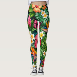 Tropical Butterfly Pattern Leggings