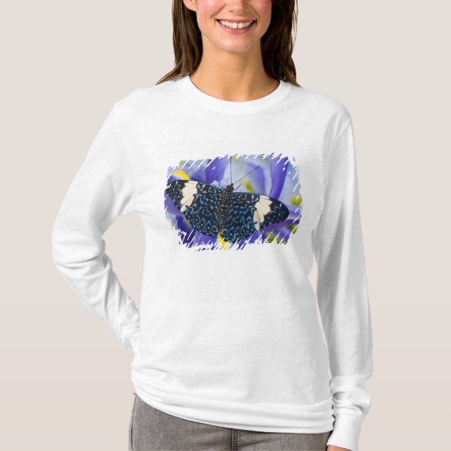 Tropical Butterfly Purple Iris T-Shirt (Front)