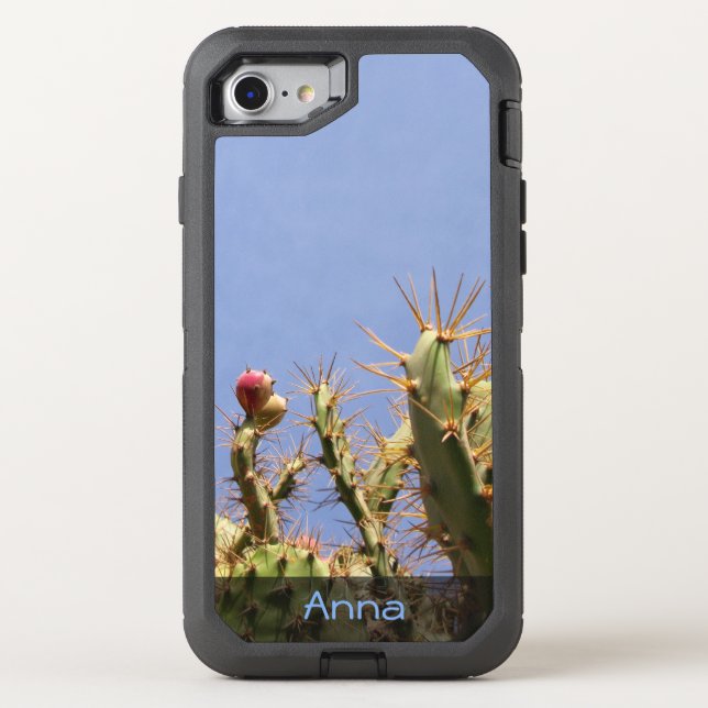 Tropical Cactus Biological Blue Skies any Text Otterbox iPhone Case (Back)