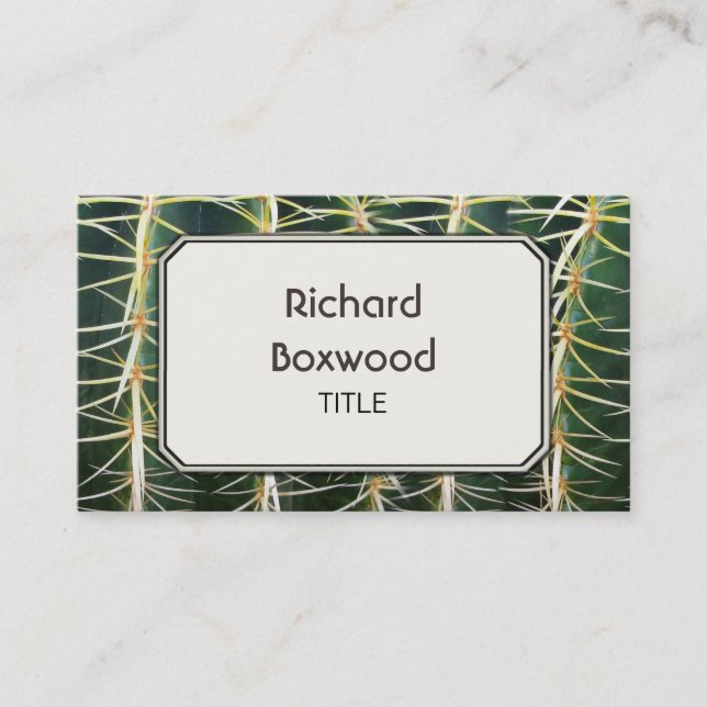 Tropical Cactus Photo Customizable Business Card (Front)