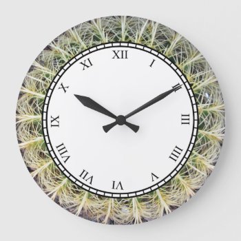 Tropical Cactus Plant Roman Digits Large Clock by KreaturFlora at Zazzle