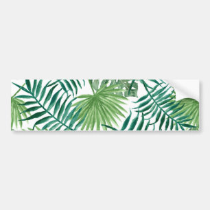 Tropical California Gifts Summer Palm Leaf Pattern Bumper Sticker
