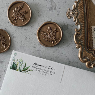 Tropical Calligraphy Return Address Label