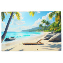 Tropical Calm — Sunlit Palm Beach | Metal Wall Art