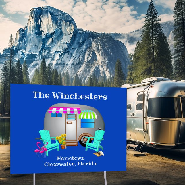 Tropical Camper Hometown Campsite Sign (Creator Uploaded)