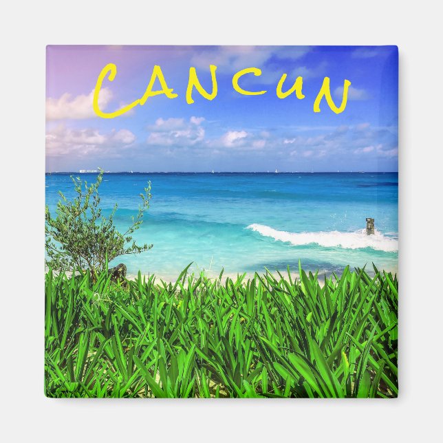 Tropical Cancun Mexico Beach Sea Paradise Magnet (Front)
