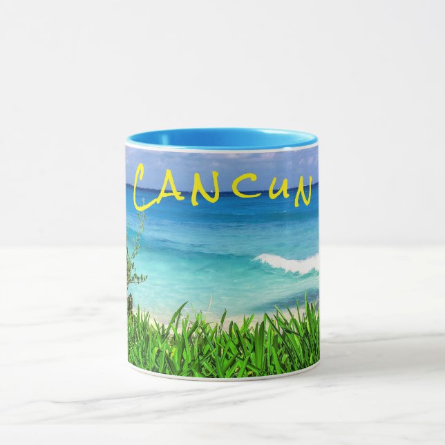 Tropical Cancun Mexico Beach Sea Paradise Mug (Center)