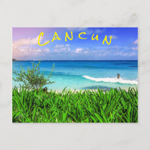 Tropical Cancun Mexico Beach Sea Paradise Postcard