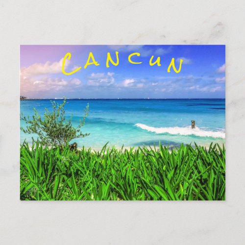 Tropical Cancun Mexico Beach Sea Paradise Postcard