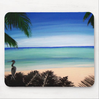 Tropical Caribbean Beach Island Mouse Pad Art