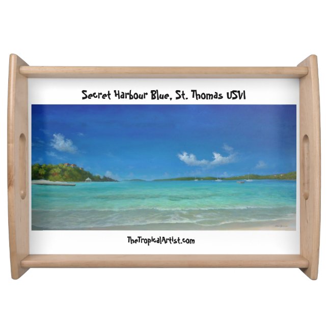 Tropical Caribbean Beach Serving Tray, St. Thomas Tray (Front)