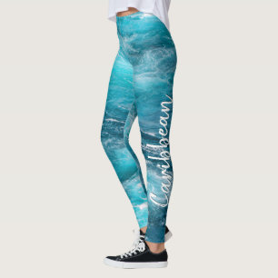 Tropical Caribbean Cruise Turquoise Water Photo Leggings