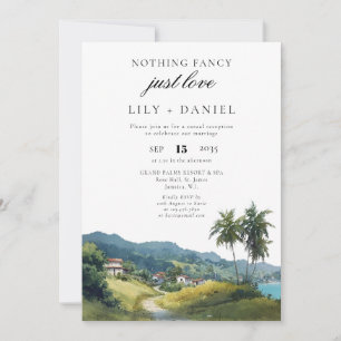 Tropical Caribbean Elopement Wedding Reception Invitation