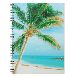 Tropical Caribbean Island Beach Palm Tree Notebook