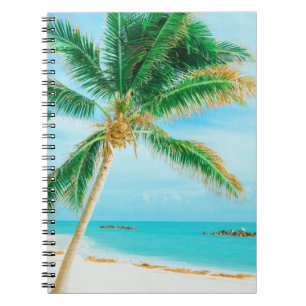 Tropical Caribbean Island Beach Palm Tree Notebook