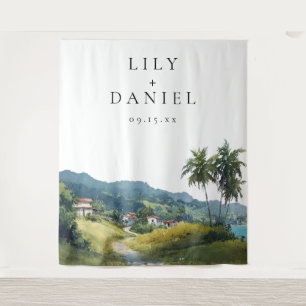 Tropical Caribbean Wedding Photo Backdrop