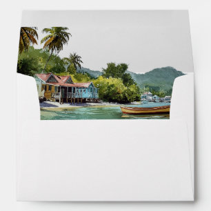 Tropical Caribbean Wedding Return Address Envelope