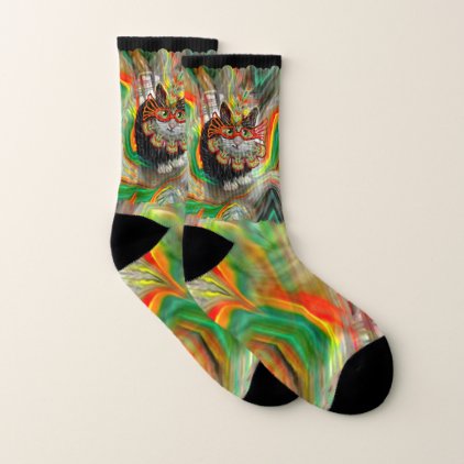 Tropical Carnival Cat Socks